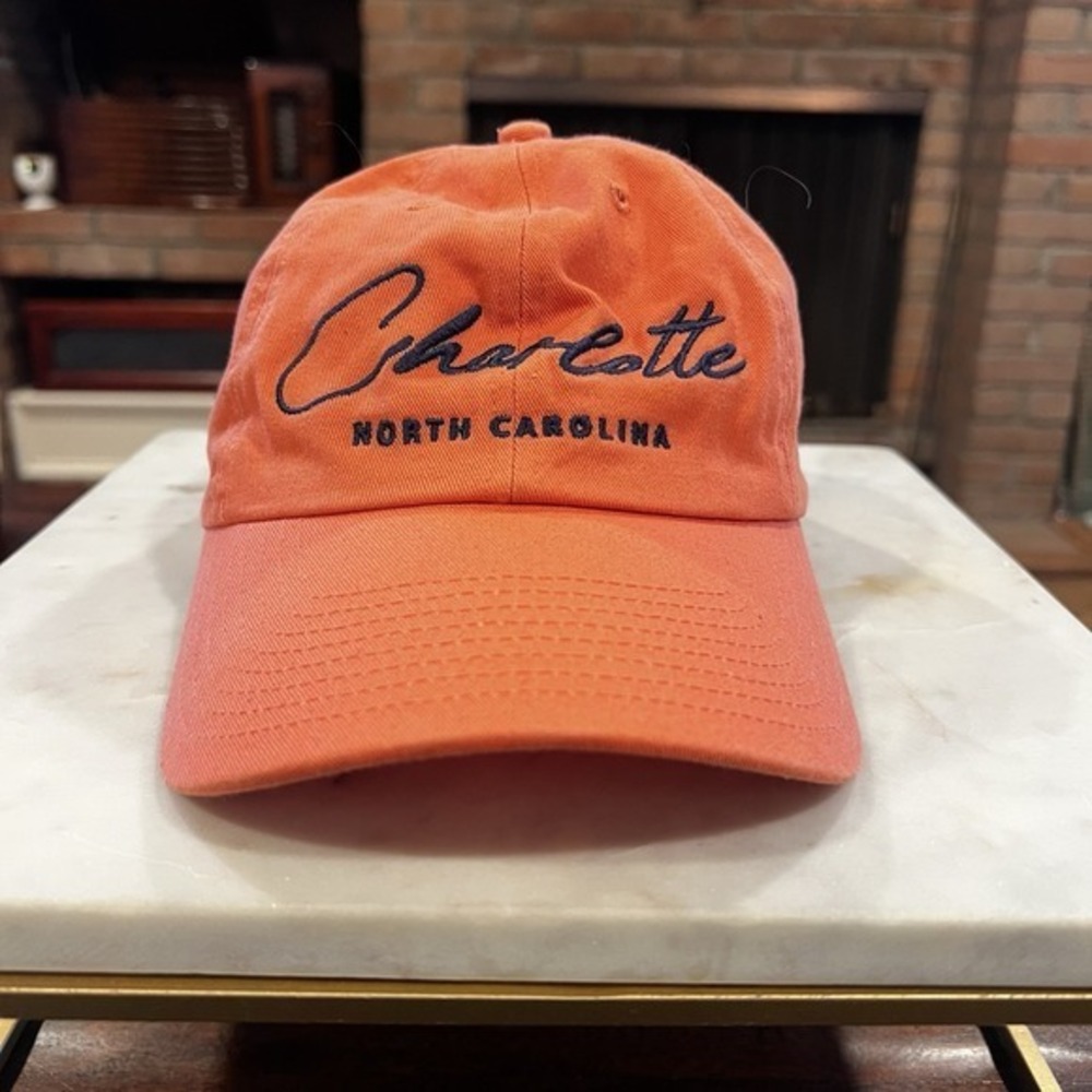 Charlotte North‎ Carolina Orange Dad Hat Strapback Embroidered Baseball Cap